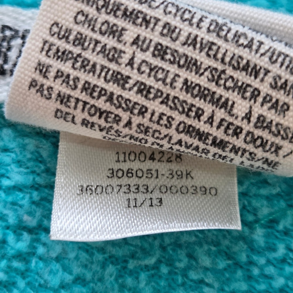 Victorias Secret PINK Hoodie Teal Blue Love Pink Graphic High Low Hem Large - Picture 6 of 10
